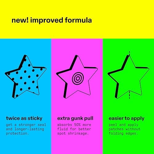Starface Hydro-Star® Yellow Hydrocolloid Star-Shaped Pimple Patch, 36 ct | Dermatologist Tested • Covers & Protects Visible Spots • Absorbs Pimple Gunk • Vegan, Cruelty-Free & Sensitive Skin Safe thumbnail 3