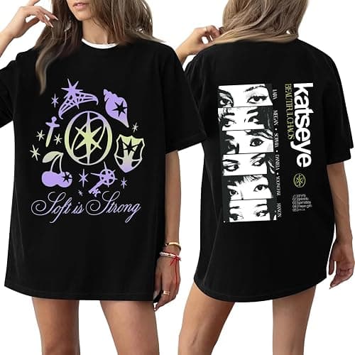 Women Katseye Shirt Girls Crewneck Short Sleeve Tops Katseye Merch for Fans - Image 1