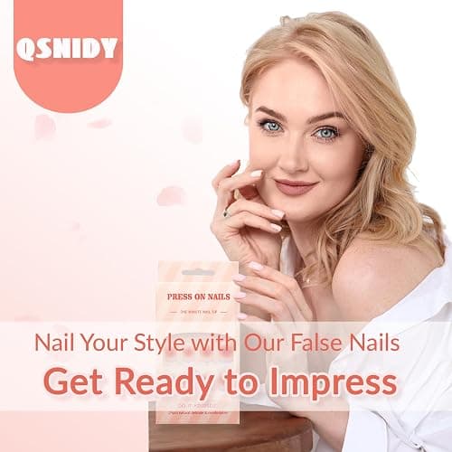 Qsnidy Press on Nails Almond, Brown Nude French Fake Nails Medium Press Ons, Glossy Full Cover Glue On Nails for Women Daily Wear, Natural Fit Acrylic Stick on Nail Kit - 24 Pieces in 12 Sizes thumbnail 6