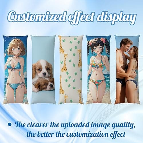 VPDTVK Custom Body Pillow, Body Pillow Case, Double-Sided Design, Custom Pillows with Picture, for Birthdays, Valentine's Day, Christmas, Wedding Anniversaries thumbnail 5
