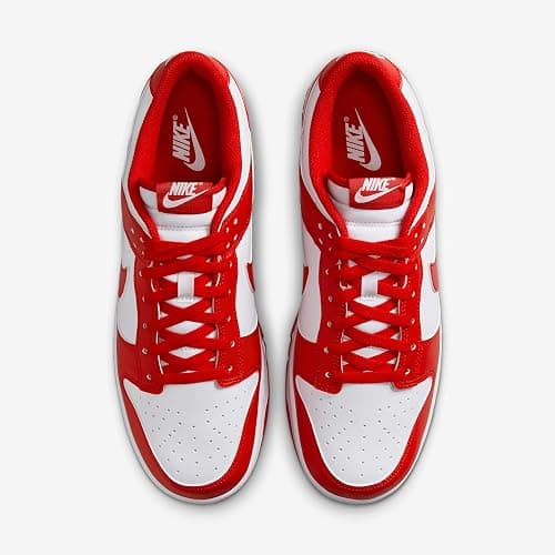 Nike Dunk Low Retro Men's Shoes (HF5441-104, White/White/University Red) thumbnail 4