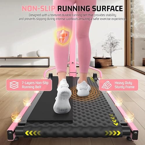 Walking Pad Treadmill with Incline 20%, Manual Foldable Walking Pad with Handle Bar, 500lbs Capacity, Non-Slip Surface, Fixed Incline, Digital Monitor, Compact Build for Home/Gym/Indoor/Outside thumbnail 5