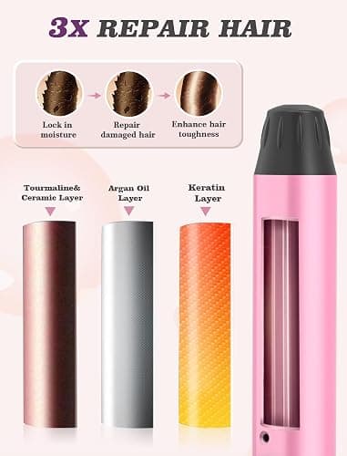 Mini Curling Iron for Travel,110~240V Dual Voltage with European Plug Adapter,Small Curling Iron for Short Hair,Tiny Curling Irons for Women,Anti-Scald Cover,Auto-Off,5 Temp Digital Settings,1 Inch thumbnail 5