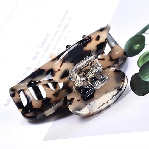 Medium Claw Hair Clips for Women Girls Tortoise Hair Jaw Clips Celluloid Hair Claw Clamps Leopard Print Hair Clasp 3 Pack Mother's Day Gifts thumbnail 6