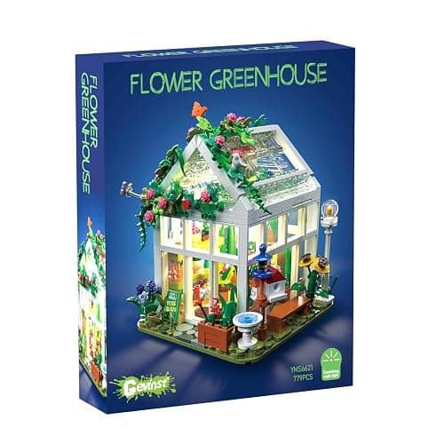 Flowers House Building Set with LED Light, Creative Garden House Buiding Toy for Home Decoration, Greenhouse Model Playset, for Adults Teens Girls Friends Ages 8+, Xmas Birthday Gift (779 Pieces) - Image 1