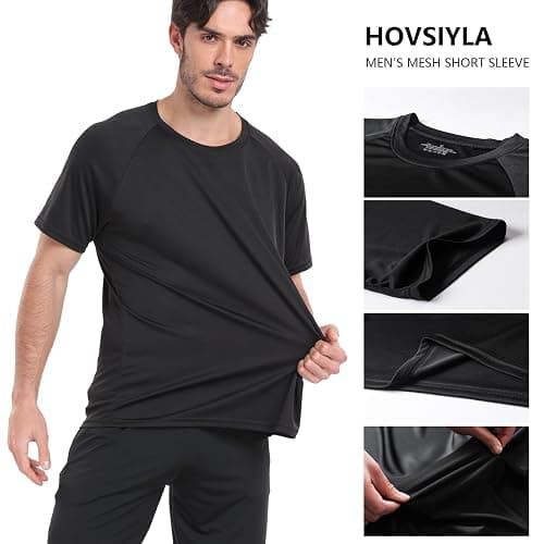 HovSiyla 1/5 Pack Running Shirts Men Sport Tops Dry Fit Gym Wicking Athletic T Shirts Breathable Cool Workout Shirts thumbnail 5
