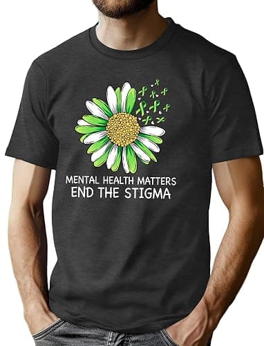 Mental Health Shirt for Men Mental Health Matters Awareness Shirts End The Stigma Short Sleeve Tees Tops - Image 1