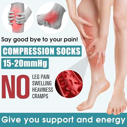 Laite Hebe Compression Socks for Women & Men Circulation(6 pairs)-Graduated Supports Socks for Running, Athletic Sports thumbnail 3