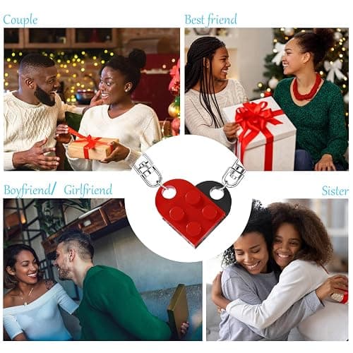 MPK Brick Matching Couple Heart Keychain, Gifts for Him Her Boyfriend Girlfriend Christmas, Wedding Anniversary Birthday Gift thumbnail 3