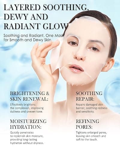 Face Masks Skincare Kit,12 Pack Variety Moisturizing Face Sheet Masks, Hydrating Calming Brightening Face Masks for All Skin Type, Sheet Facial Mask Set Birthday Spa Party Gift for Teens Girls Women-D thumbnail 2