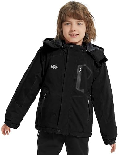 Wantdo Boy's Waterproof Ski Jacket Fleece Snowboarding Jackets Warm Thick Winter Coat Hooded Raincoats thumbnail 2