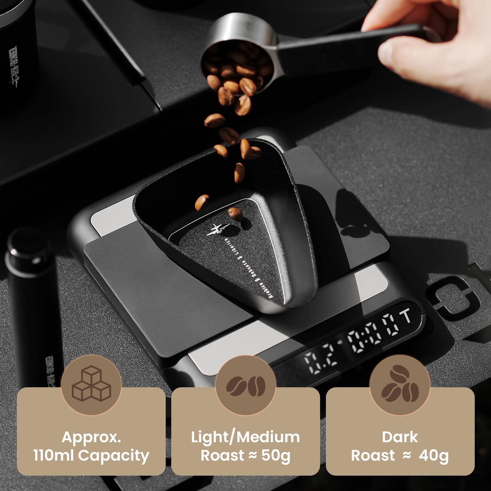 MHW-3BOMBER Juego de Taza Dosificadora de Granos de Café y Botella de Spray RDT - Taza Dosificadora de Espresso de Aluminio y Spray de Reducción Estática de 10ml - Kit de Accesorios de Espresso thumbnail 5