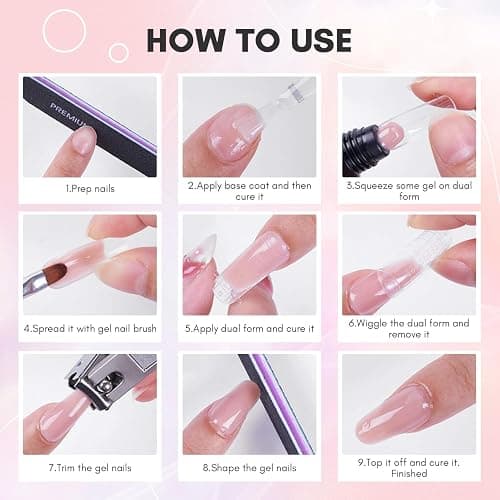 Makartt Poly Nail Gel: 50ML, Sheer Pink Color, Strong Builder for Extension Strengthener 3D Diy, Resistent Hard Gels for Nails Manicure Supplies Home Salon-Azalea thumbnail 7