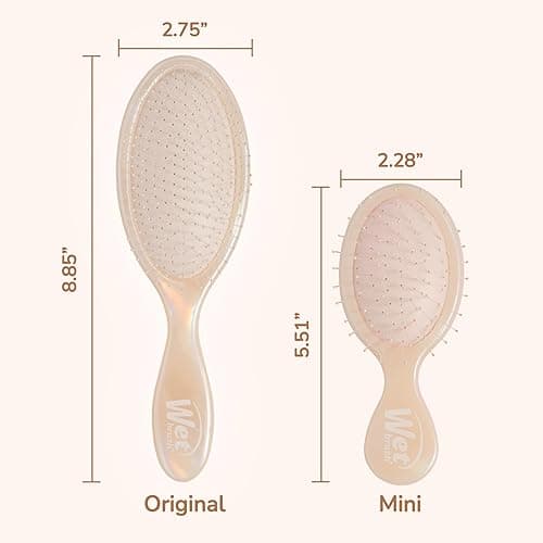 Wet Brush Original Detangler & Mini Hair Brush Gift Pack, Cream (Iridescence Icon) - IntelliFlex Bristles - Detangling Brush Glides Through Tangles For All Hair Types (Wet & Dry), Limited Edition thumbnail 6