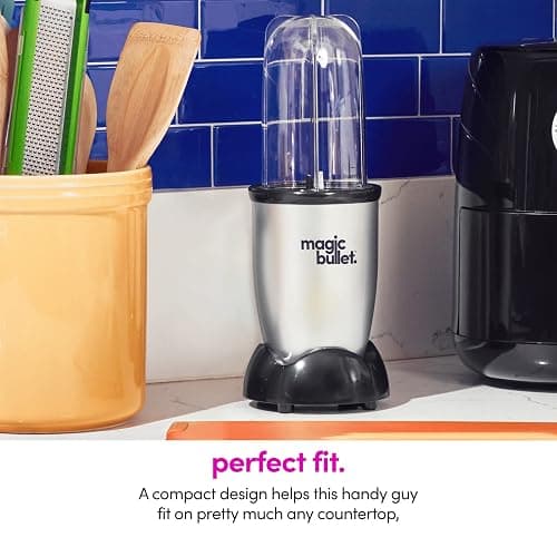 Magic Bullet Blender, Small, Silver, 11 Piece Set thumbnail 6