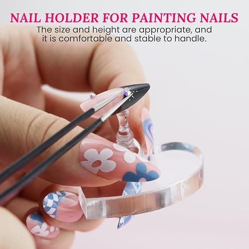 ESUOHYM Nail Stand For Press On Acrylic Strong Magnetic Nail Holder Kit For Painting Nails Tip Arts Display With 200PCS Double-Sided Tape And 1 Heart Shaped Acrylic Magnetic Presson Stands Nail Art Supplies thumbnail 3