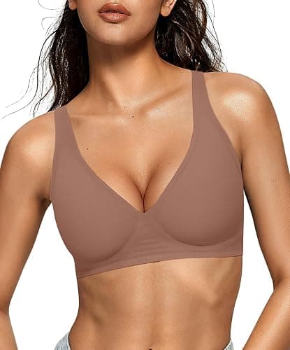 OEAK Womens Deep V Bras Wireless Comfortable Bra Supportive No Underwire Bras Tshirt Push Up Bralettes Plunge Seamless Bra - Image 1