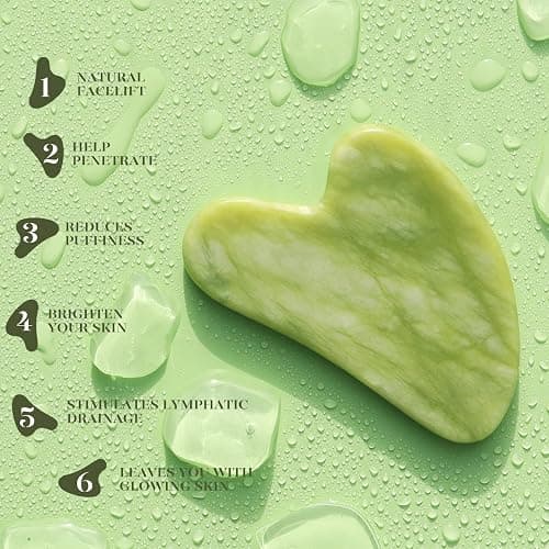 BAIMEI IcyMe Gua Sha & Jade Roller Facial Tools Face Roller and Gua Sha Set for Puffiness and Redness Reducing Skin Care Routine, Self Care Gift for Men Women - Green thumbnail 7
