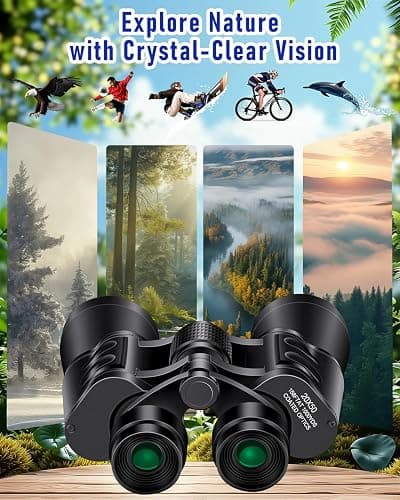 Sfeoot 20x50 Binoculars for Adults High Powered | Compact Waterproof,HD Vision,Easy Focus,BAK4 Prism,for Bird Watching, Hunting,Cruise Ship, Travel,Sport Games thumbnail 5