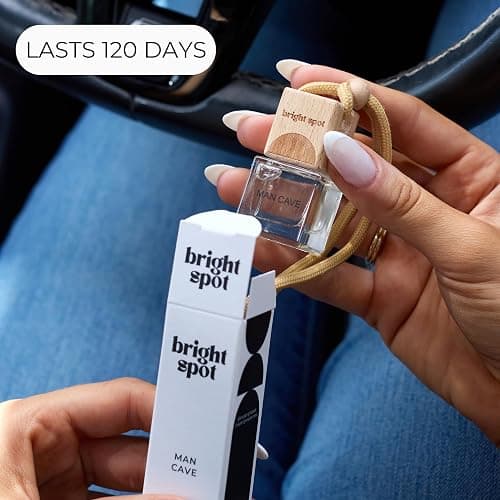 Bright Spot 120 Day Car Air Freshener - Long Lasting Citrus, Bergamot, Woods, Amber Scent for Auto and Home - Non-Toxic Refillable Hanging Diffuser thumbnail 5