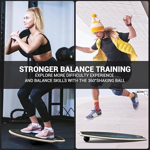 Sportneer Balance Board - 7 Modes Wobble Board with Adjustable Stoppers - Exercise Balancing Stability Trainer for Improve Balance, Surf Trainer & Physical Therapy - Roller and 2.8'' Ball Included thumbnail 5