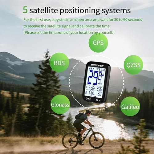 Bikevee GPS Bike Computer Wireless Cycling Computer with Auto Backlight, Bicycle Speedometer Odometer, Waterproof GPS Speed Tracker for Road Mountain Bikes thumbnail 6