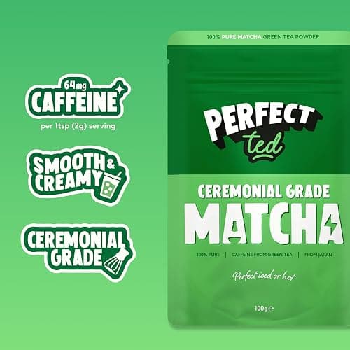 PerfectTed Matcha Powder, Ceremonial Grade Japanese, 100g (100 Servings), Perfect for Lattes & Smoothies | Premium Matcha Fuel | with L-Theanine | Antioxidants | Vegan | Gluten-Free (100g) thumbnail 2