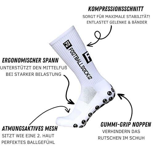 Athlix 6 Paar Anti-Rutsch Fußball Socken Männer Frauen – Sportsocken mit Grip Sohle Größe 38-46 – Rutschfeste Sportsocken für Fußball, Basketball, Laufen, Radfahren thumbnail 3
