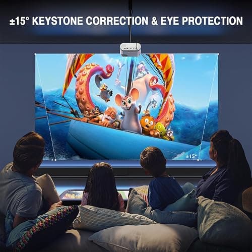 Mini Projector, VISSPL Full HD 1080P Video Projector, Portable Outdoor Projector with Tripod, Kids Gift, Home Theater Movie Phone Projector Compatible with Android/iOS/Windows/TV Stick/HDMI/USB thumbnail 4