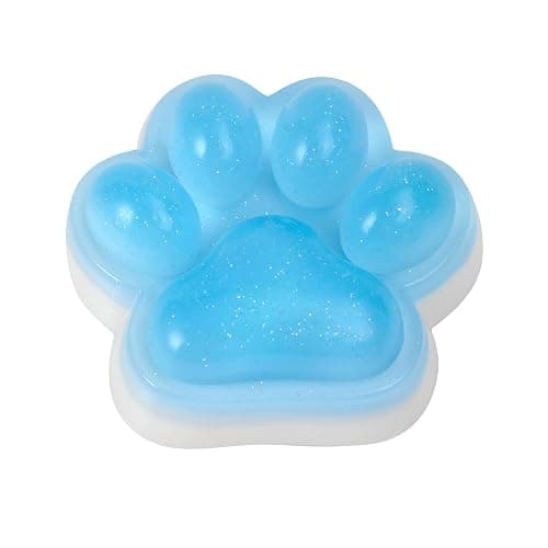 Handmade Cat Paw Taba Squishy Toys,Anxiety and Relaxation Perfect Desk Accessory for Stress Relief Toys (Blue Transparent) - Image 1