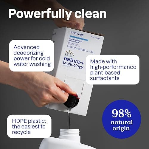 ATTITUDE Liquid Laundry Detergent, EWG Verified, HE Compatible, Plant-Based & Vegan, Natural Laundry Soap, Made in Canada, Summer Berries Scent, 40 Loads, 2 Liters thumbnail 3