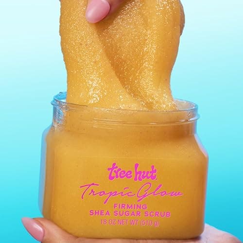 Tree Hut Tropic Glow Shea Sugar Scrub, Exfoliating & Hydrating Body Scrub with Shea Butter, Radiant Glow, Warm Scent, 18 oz thumbnail 3