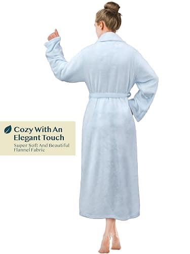 PAVILIA Womens Robe Fleece Plush Soft, Fluffy Fuzzy Cozy Warm Lightweight Bathrobe, Shower Spa House Long Robe for Women thumbnail 2