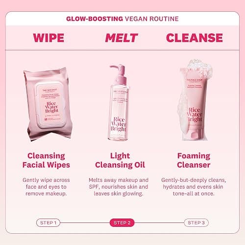 The Face Shop Rice Water Bright Light Facial Cleansing Oil, Daily Makeup Remover, Oil Cleanser, Vegan, Korean Skin Care with Jojoba Oil, Face Pore Cleanser, 150ml thumbnail 6