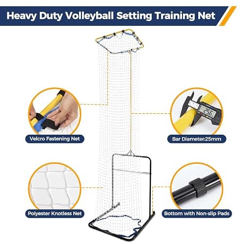 Wiseek Volleyball Setter Training Equipment 8 Adjustable Heights,Sturdy and Durable 130inch Volleyball Setter Training Net 6 Adjustable Angles for Indoor and Outdoor Training thumbnail 5