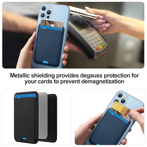 iLodn Magnetic Wallet Compatible with MagSafe for iPhone 17 16 15 14 13 12 Pro Max Air Plus Model, Mag 3 Safe Card Holder Stick on Accessories for Apple Cell Phone & Case, White thumbnail 6
