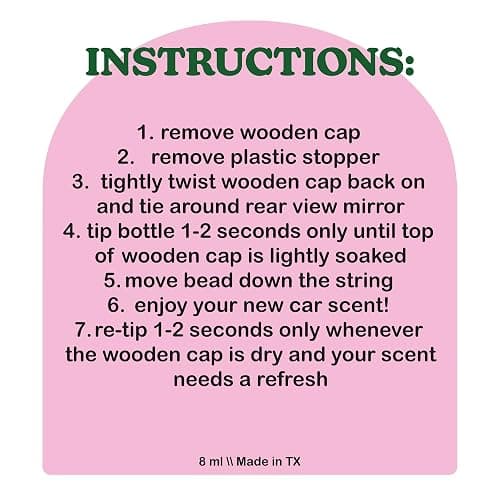 Cool Girl Candles COOLGIRLCANDLES Only You Car Hanging Fragrance Oil Diffuser Car Air Freshener for Essential Oils, Long Lasting Automobile Diffuser Bottle thumbnail 4