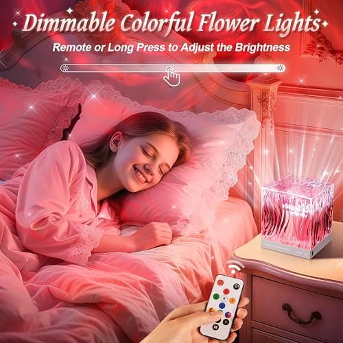 Galaxy Projector for Bedroom,18-Color Solar System Kids Night Light Projector for Bedroom,Remote Night Light for Kids Flower Lamp Tornado lamp Pink Lights,17 Year Old Girl Gift Ideas Purple Room Decor thumbnail 3