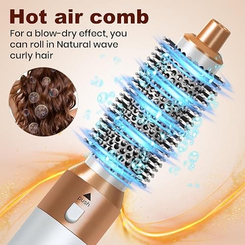 Hair Dryer Brush 5 in 1, Negative Ion Blow Dryer Brush Set, 110,000 RPM High - Speed Hot Air Brush Air Styler Curling Wrap Air Curler,Curling Iron Hair Styling Tools for Straight Curl Drying Smoothing thumbnail 2