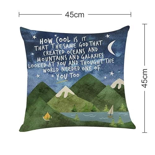 Littlefa Inspiring Gifts Cute Mountains Throw Pillow Cover Mountains Cushion Cover Decorative Pillowcase Living Room Bedroom Decor for Girls Friends Daughter Niece Women - How Cool thumbnail 3