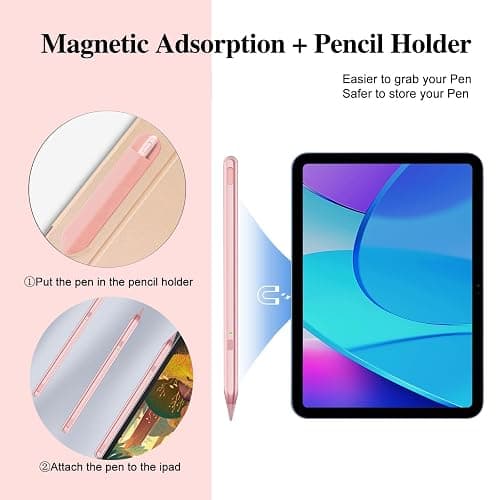 Stylet pour iPad 11e A16 2025 9e et 10e Gén, Stylet Milikilo iPad avec Porte-Crayon, Rejet de Paume, Sensibilité D'inclinaison, Stylo pour iPad 6/7/8/9/10, iPad Pro 11" et 12,9", iPad Air 3/4/5 thumbnail 5