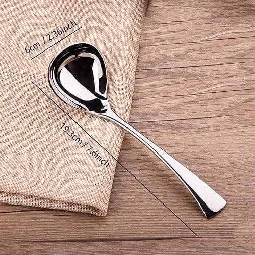 IMEEA Gravy Spoon Mini Gravy Ladle Drizzle Spoon 18/10 Stainless Steel Small Ladle for Sauce Serving, Set of 2 thumbnail 5