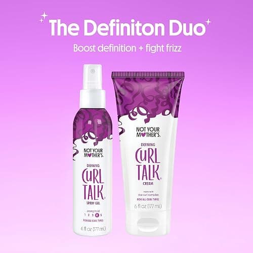 Not Your Mother's Curl Talk Curl Defining Spray Gel and Curl Defining Cream | 6 fl oz Each - Formulated with Rice Curl Complex - For All Curly Hair Types - Citrus Jasmine Scent thumbnail 2