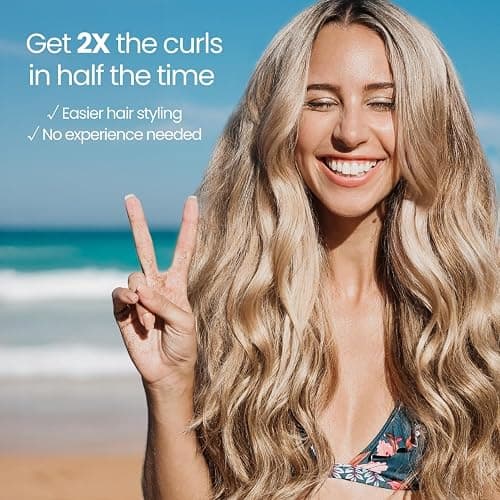 The Beachwaver Co. B1 Rotating Curling Iron - Pink Sunset | Automatic 1-Inch Ceramic Curling Iron - Most Common Barrel Size for All Hair Lengths! | Auto-Shut Off, Travel-Friendly, Dual Voltage thumbnail 8