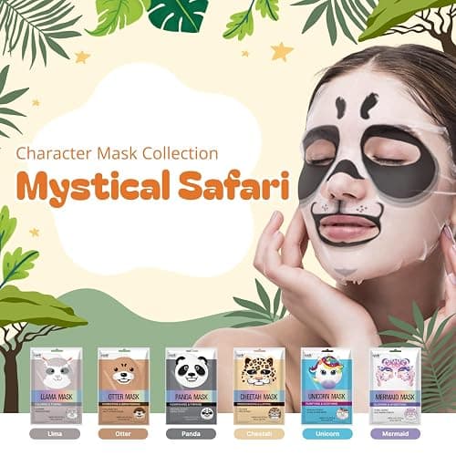 Epielle Character Face Mask Mystical Safari 6 Pack, Fun & Effective Korean Skin Care, Spa Party Favors, Stocking Stuffers, Birthday Gifts for Women, Thanksgiving Essentials thumbnail 2
