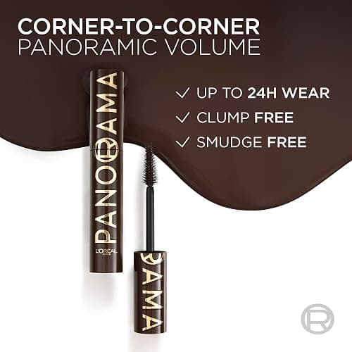 L'Oreal Paris Voluminous Panorama Chromatic Mascara, Volumizing and Lengthening Brown Mascara, Longwear, Smudge-Resistant and Washable, 705 Brown Leather thumbnail 7