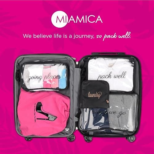 Miamica Shoe Storage Bag – 11” x 9” – Cute Shoe Bag for Women w Interior Divider, Protects Luggage - Fits 1-2 Pairs of Shoes thumbnail 8