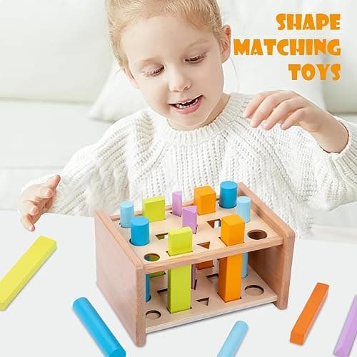 Montessori Shape Matching Toys - Wooden Shape Sorting Toys for 1-3 Years Old Children - Educational Toy for Preschoolers thumbnail 3
