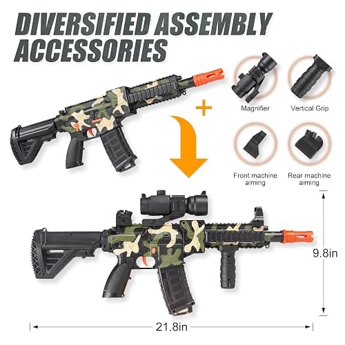 Realistic Toy Foam Blaster Gun - Electric Sniper Rifle with Scope 120 Soft Bullets 3 Magazines, Automatic Dart Gun for Boy Ages 8-12 Years Old, Indoor Outdoor Gifts for Adult Kid Christmas Birthday thumbnail 3