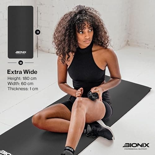 Bionix Premium Printed Travel Yoga Exercise Mat w/Carry Straps, Thick NBR Foam, Non-Slip Anti Skid Surface, Perfect for Pilates Gymnastics Fitness Workout Home Gym Training Equipment, for Men & Women thumbnail 3